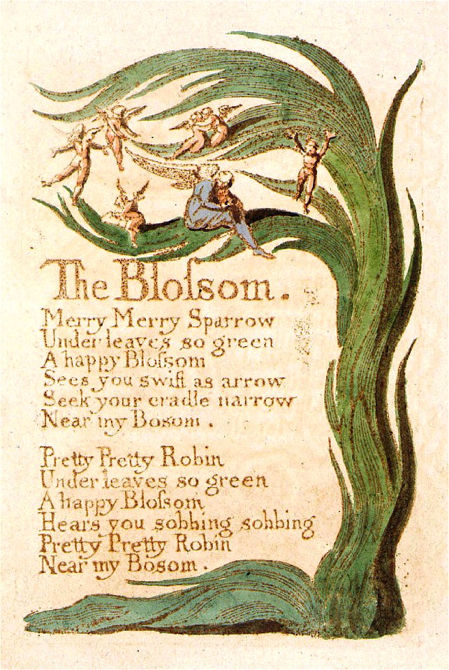 Songs of Innocence, copy B, 1789 (Library of Congress), object 28 The Blossom