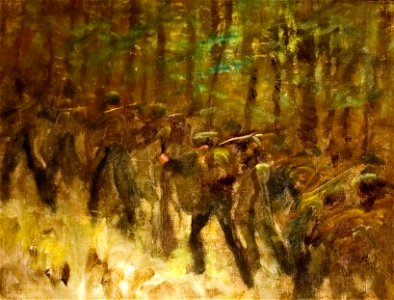 Soldiers in the Winter Forest. Free illustration for personal and commercial use.