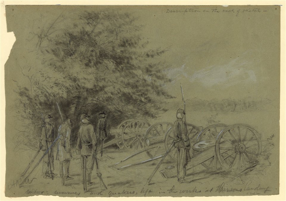 Soldier's dummies and quakers, left in the works at Harrison's landing LCCN2004660723