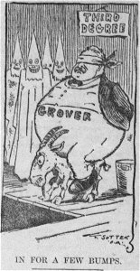 Sottek cartoon about Grover Cleveland being hazed. Free illustration for personal and commercial use.