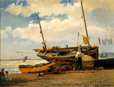 Carl Frederik Sørensen - Båtar på Strand