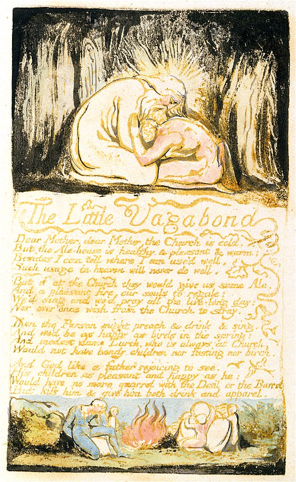 Songs of Innocence and of Experience, copy B, 1789, 1794 (British Museum) object 37-45 The Little Vagabond
