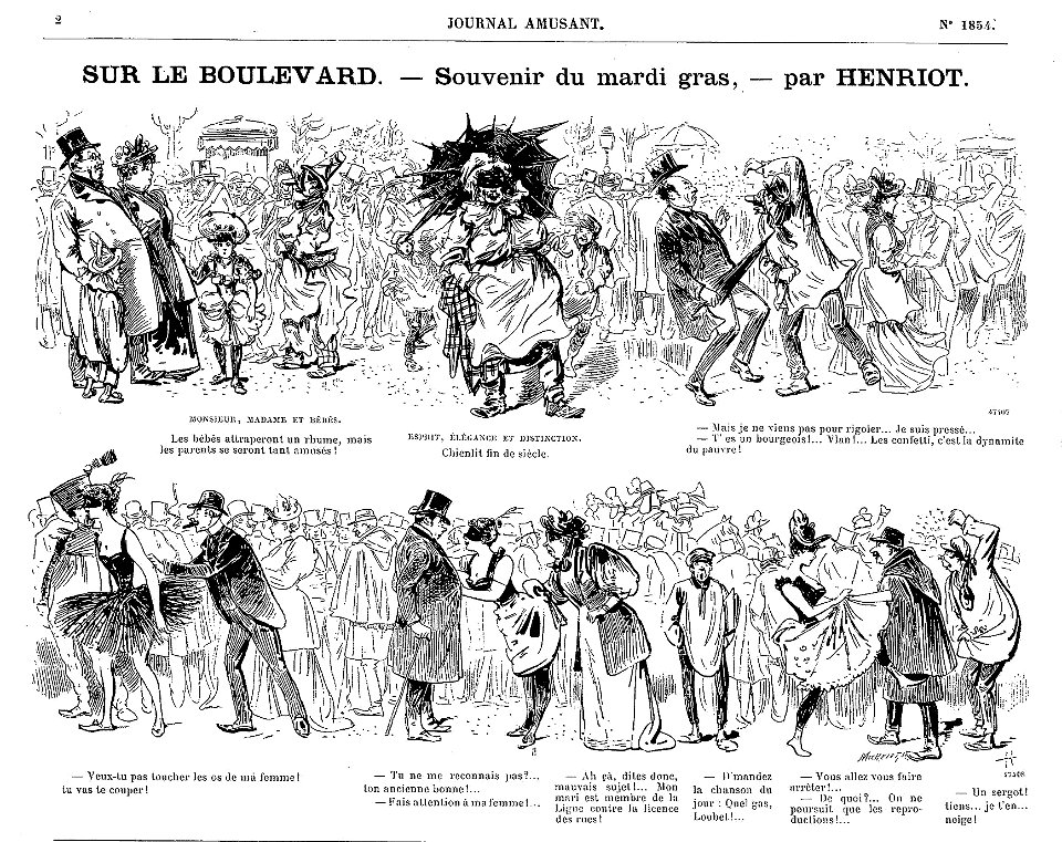 Souvenir du Mardi Gras par Henriot - Le Journal amusant - 12 mars 1892