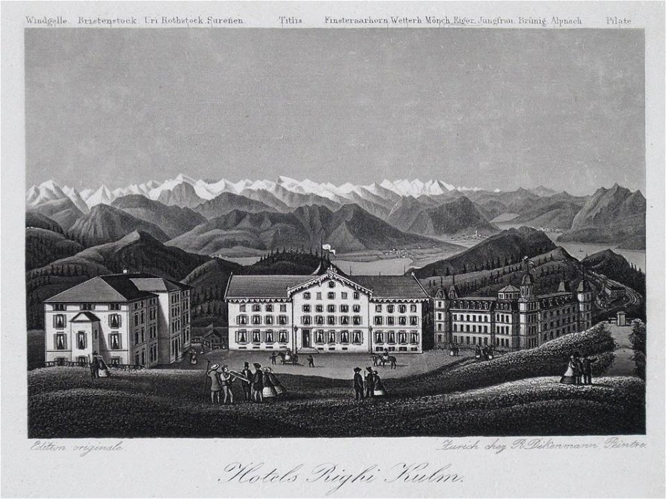 Souvenir de la Suisse c1840 Hotels Righi Kulm