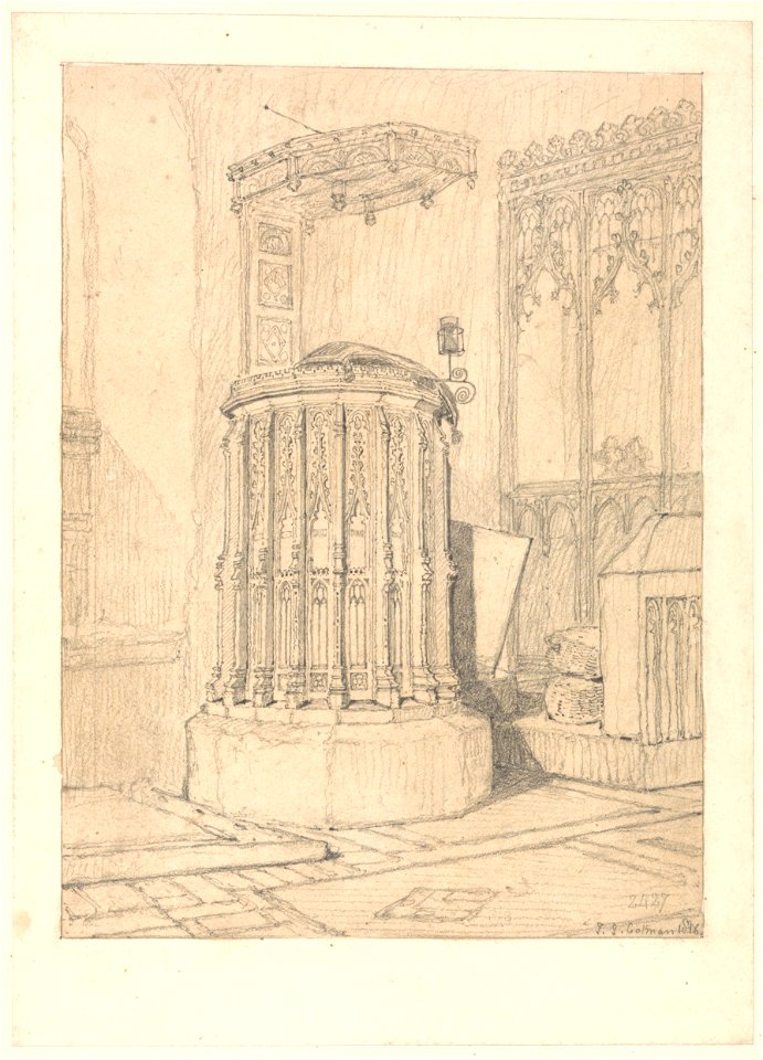 John Sell Cotman - Pulpit in South Burlingham Church, Norfolk - Google Art Project