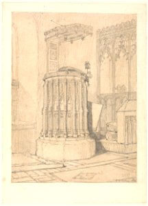 John Sell Cotman - Pulpit in South Burlingham Church, Norfolk - Google Art Project