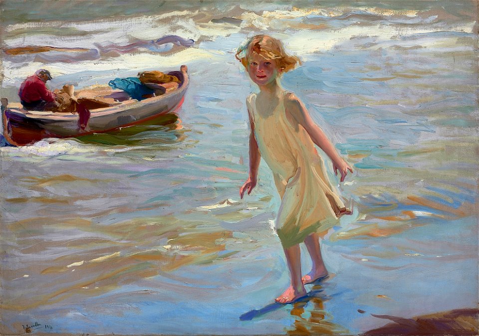 Joaquin Sorolla y Bastida - Niña en la playa, Valencia