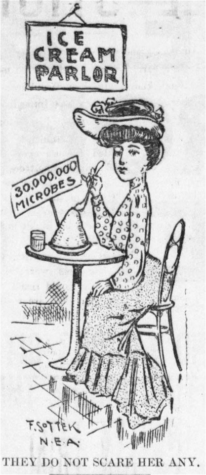 Sottek cartoon about microbes in food