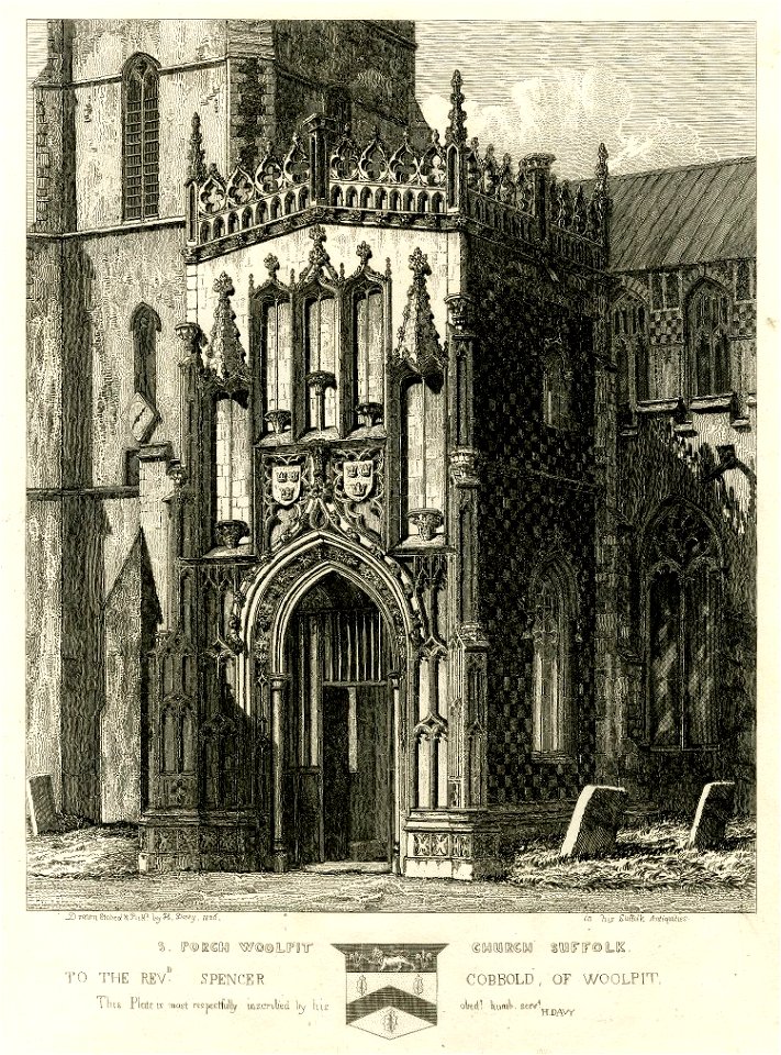 South porch Woolpit Church Suffolk by Henry Davy