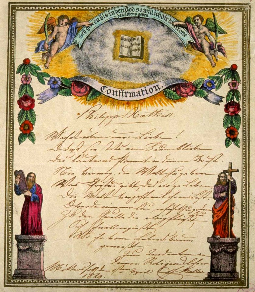 Souvenir de confirmation Philipp Mathis 1849