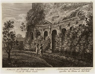 Sostruzioni del Quirinale dette volgarmente Bagni di Paolo Emilio - Li Monumenti Piú Celebri Di Roma Antica E Moderna Disegnati Da Vero Ed Incisi Dai Migliori Artisti Rome Presso Po - 1850