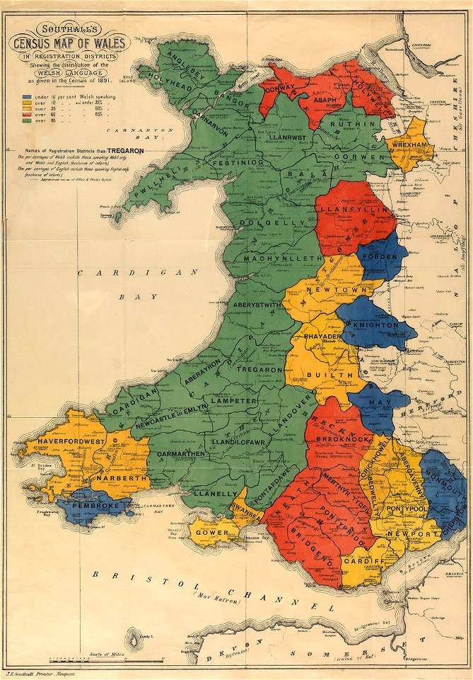 Southall's census map of Wales