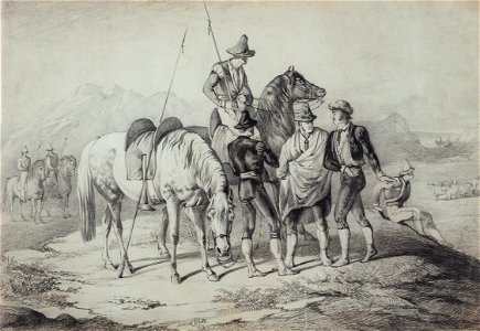 Spanish Matadors selecting young bulls - Samuel John Carter - 1853