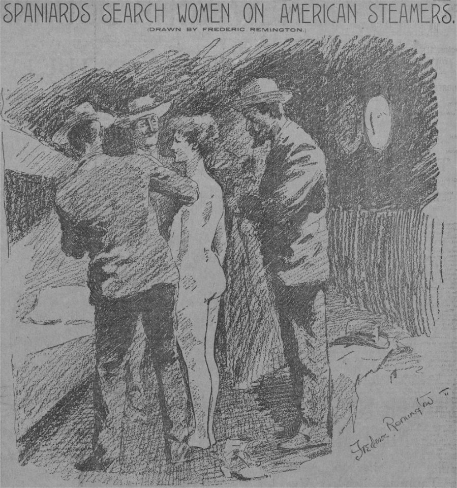 Spaniards search women 1898