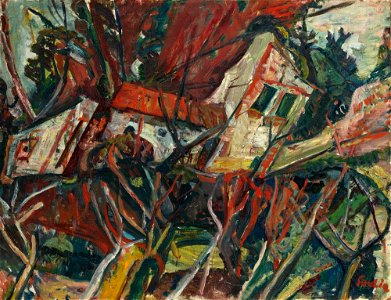 Chaïm Soutine - Paysage aux toits Rouges (1919)