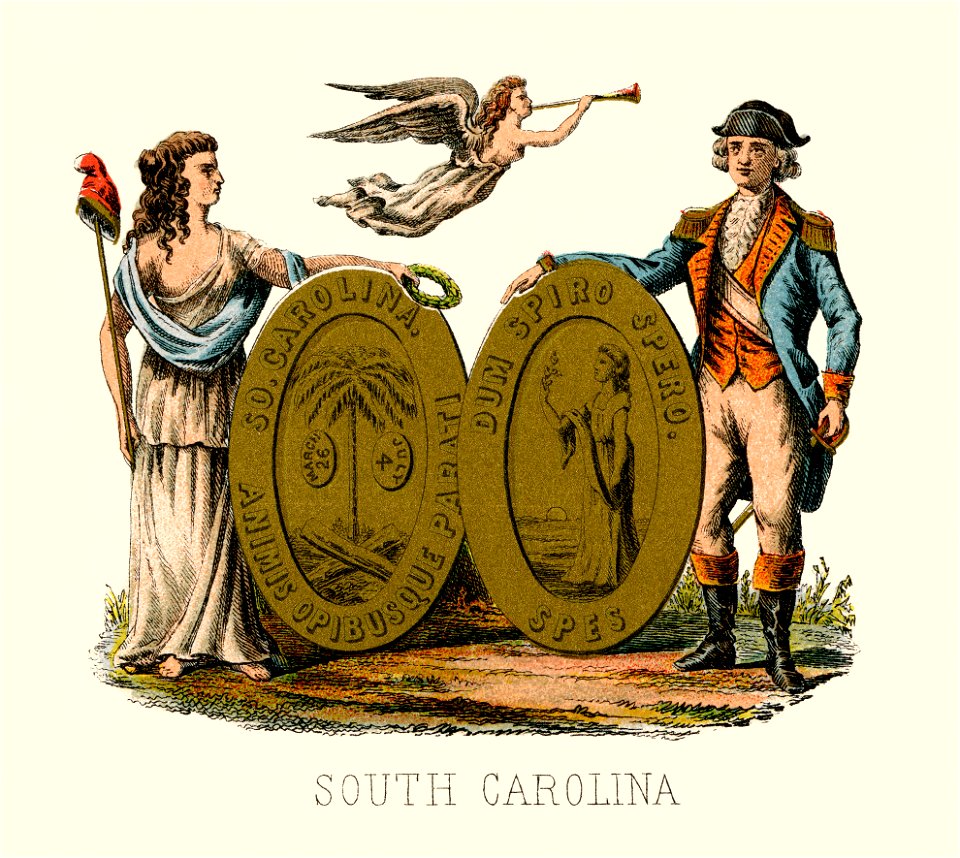 South Carolina state coat of arms (illustrated, 1876)