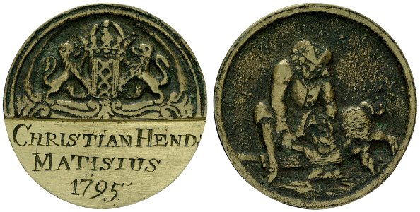 Spek- of varkensslagersgilde t.n.v. Christian Hendrik Matisius (of Matesius) (geb. 1767, poorter 1789) 1795, objectnr PA 1309