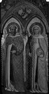 Spinello Aretino - Saint Benedict and Saint Lucilla (above, Saint Daniel) - 1915.12.A - Fogg Museum
