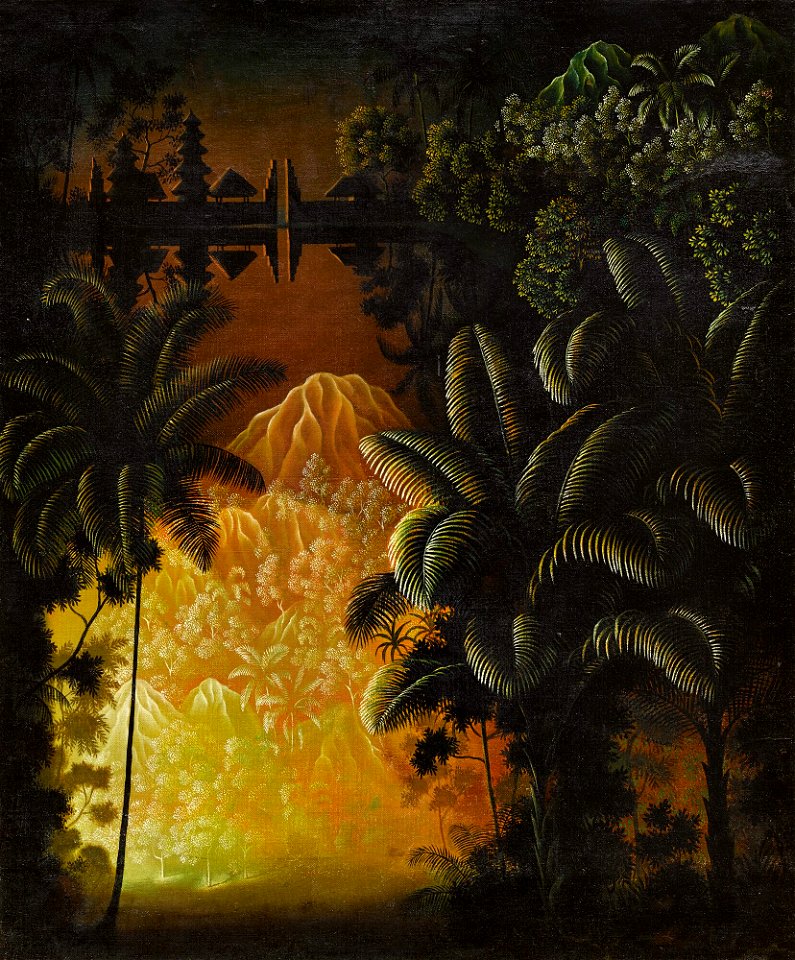 Mountains and Pond (Berge und teich) by Walter Spies