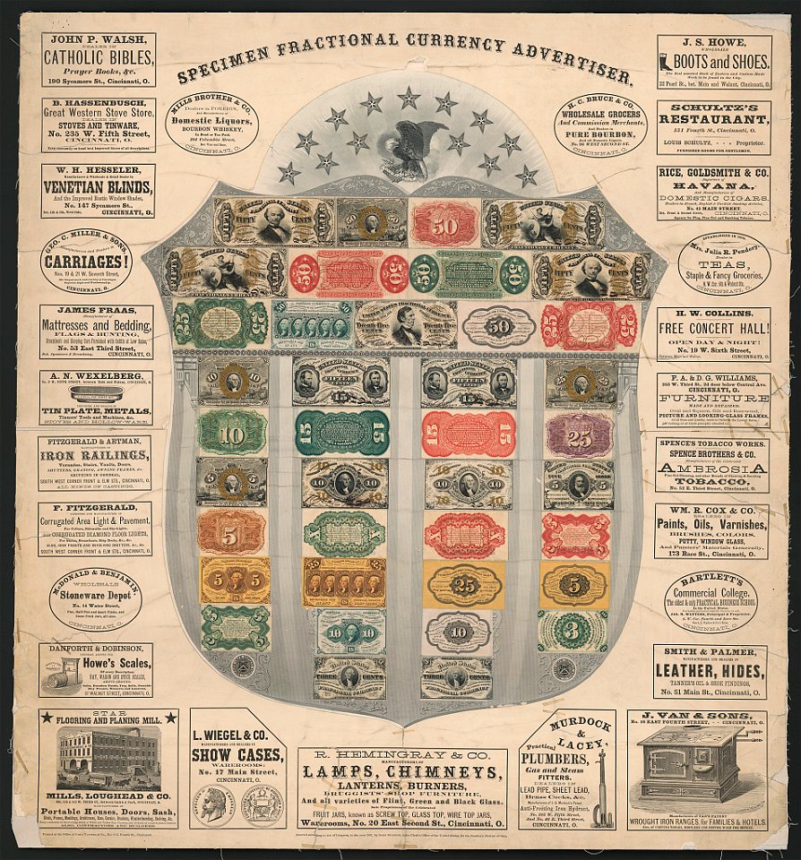 Specimen fractional currency advertiser LCCN2014645288