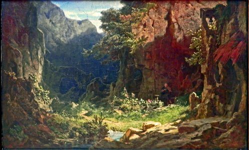 Carl Spitzweg Einsiedler Violine spielend (1)