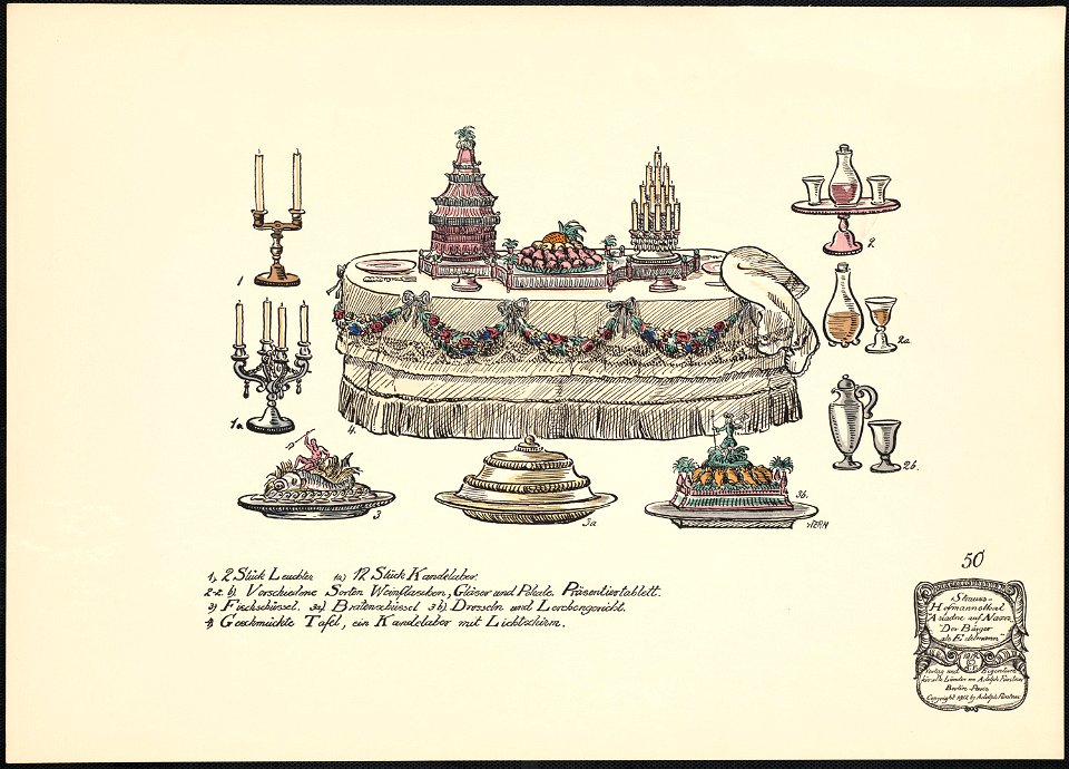 Speisetisch und Leuchter (Boston Public Library)