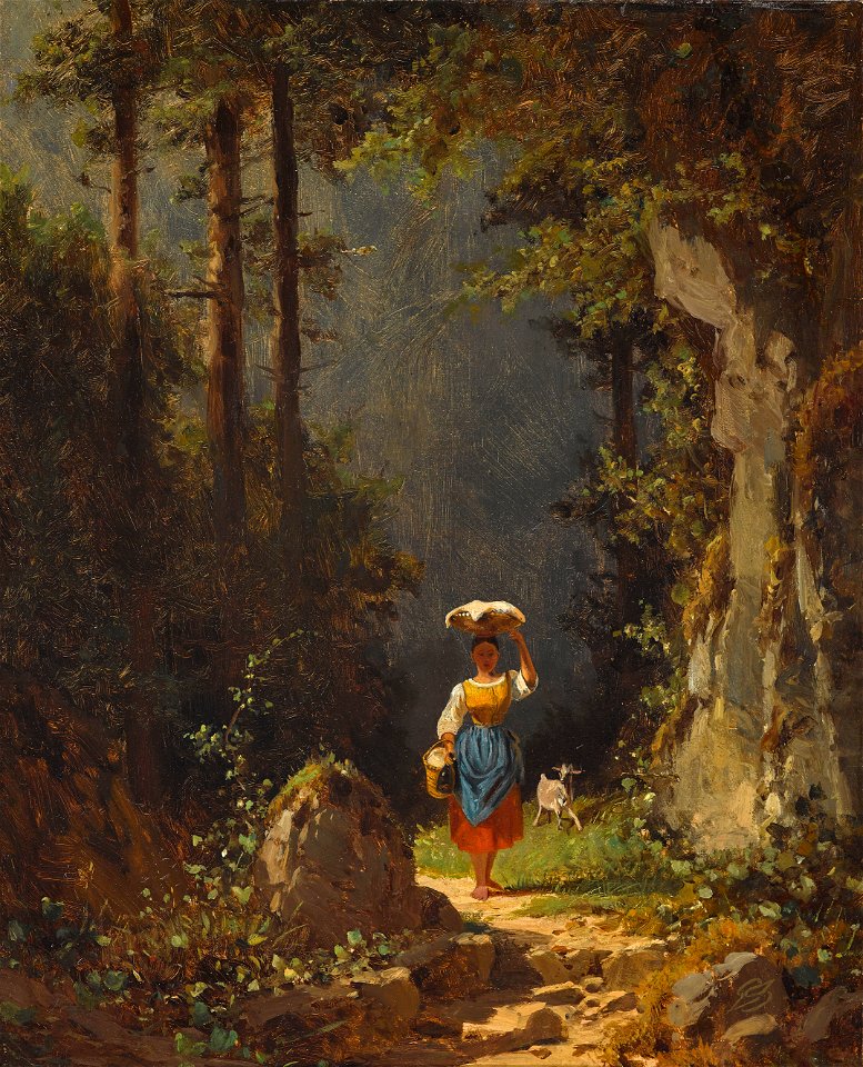 Gemälde - Mädchen mit Ziege - Carl Spitzweg