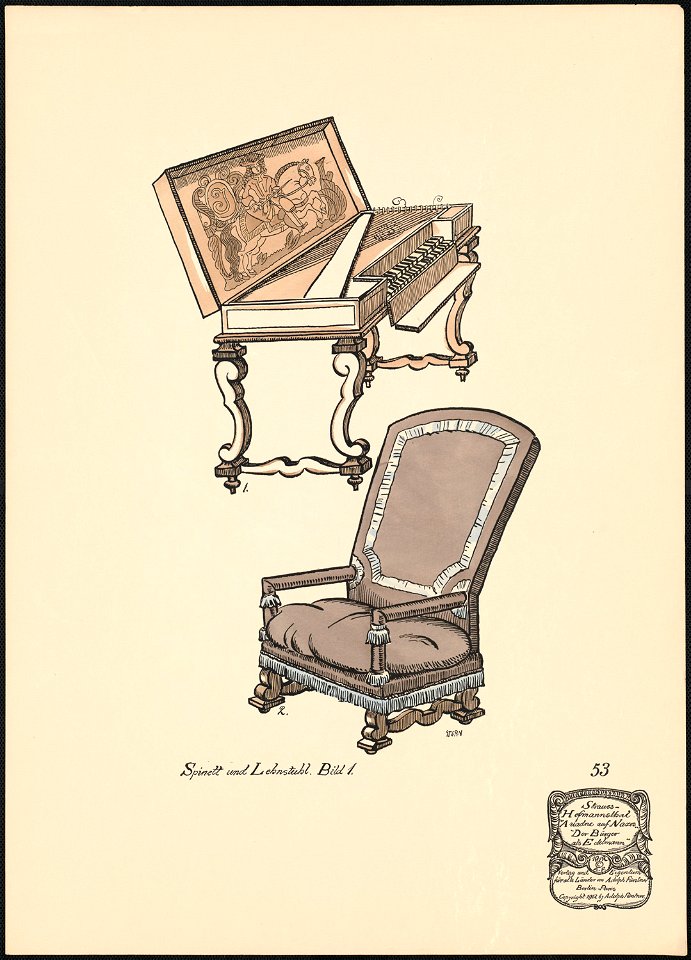 Spinett und Lehnstuhl (Boston Public Library)