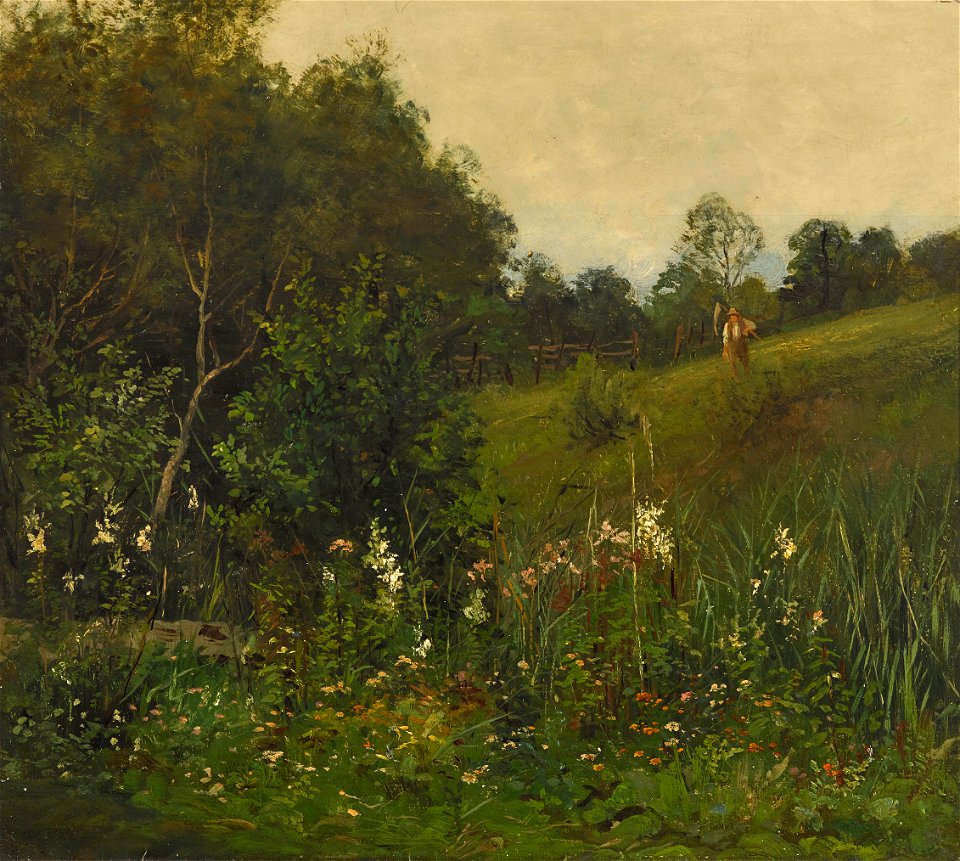 Johann Sperl - Sommerlandschaft mit Mäher (ca. 1885)