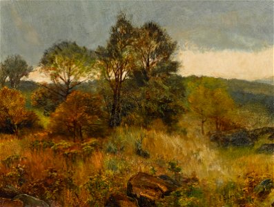 Johann Sperl - Landschaft mit Bäumen und Felsen