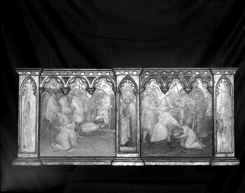 Spinello Aretino - Funeral of Saint Benedict, Saint Augustine, Beheading of Saint Lucilla - 1915.12.B - Fogg Museum