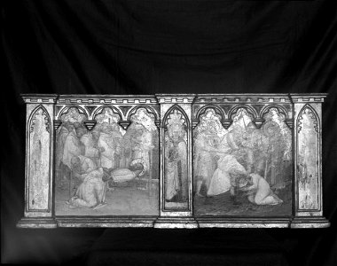 Spinello Aretino - Funeral of Saint Benedict, Saint Augustine, Beheading of Saint Lucilla - 1915.12.B - Fogg Museum