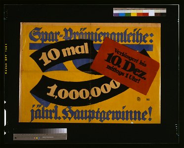 Spar-Prämienanleihe- 10 mal 1,000,000 jährl. Hauptgewinne! - Bernhard. LCCN2004665839. Free illustration for personal and commercial use.