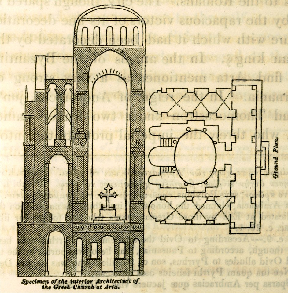 Specimen of the interior Architecture of the Greek Church at Arta - Hughes Thomas Smart - 1820