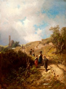 Carl Spitzweg - Der Weg zur Kirche (1862)