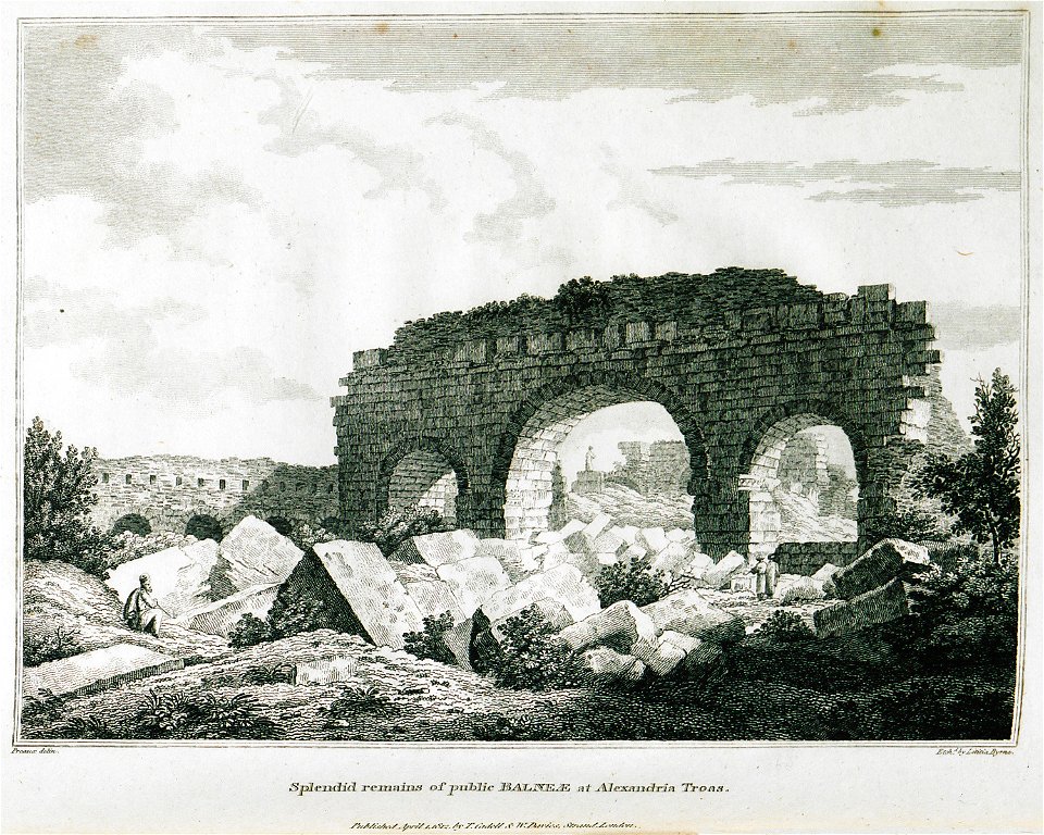 Splendid remains of public BALNEAE at Alexandria Troas - Clarke Edward Daniel - 1824