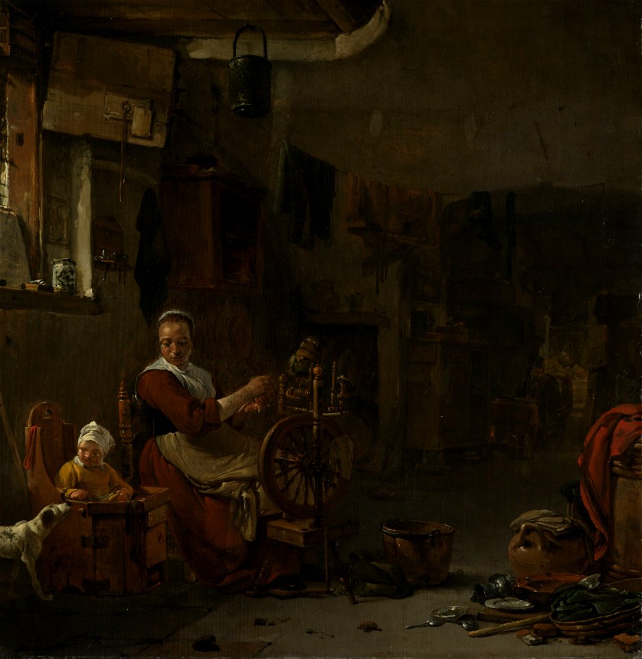 Spinnende boerin Rijksmuseum SK-A-488