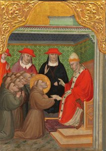 Spinello Aretino - Saint Francis before the Pope (The Approva of the Franciscan Rule) - 1933.1031 - Art Institute of Chicago