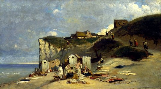 Carl Spitzweg & Eduard Schleich d. Ä. - Frauenbad in Dieppe I