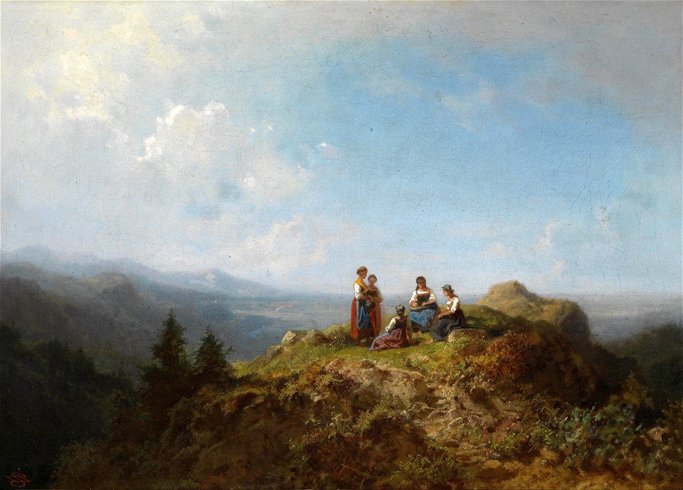 Carl Spitzweg Dirndln auf der Alm
