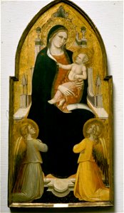 Spinello Aretino (Spinello di Luca Spinelli) - Madonna and Child Enthroned with Angels - 48-1927 - Saint Louis Art Museum. Free illustration for personal and commercial use.
