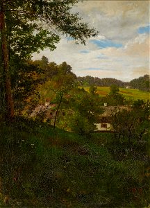Johann Sperl - Oberbayerische Landschaft mit Bauerngehöft