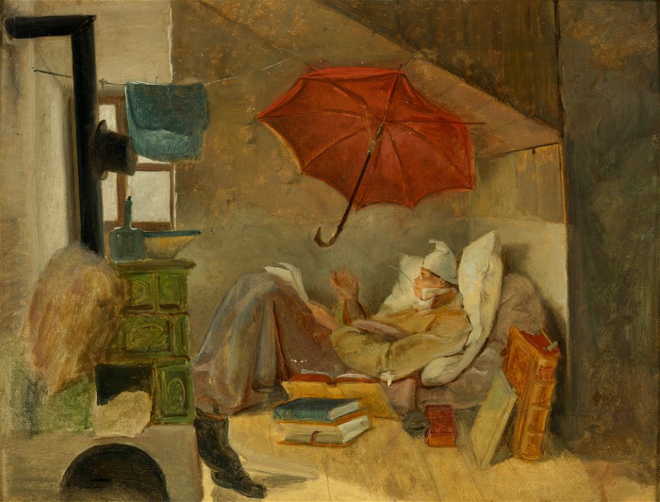 Carl Spitzweg - Der arme Poet (Entwurf)