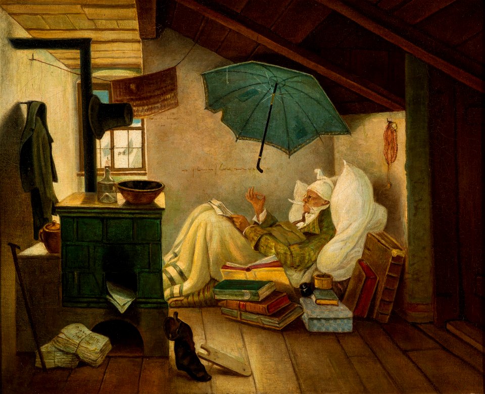 Carl Spitzweg - Der arme Poet (1837, Grohmann Museum)