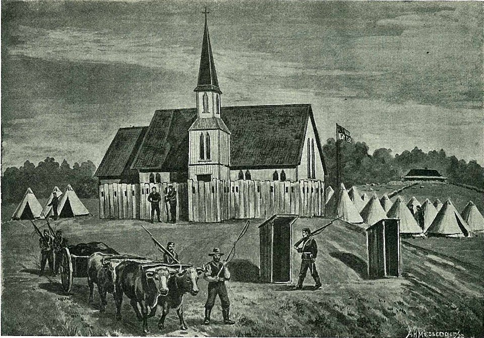 St brides church mauku with stockade