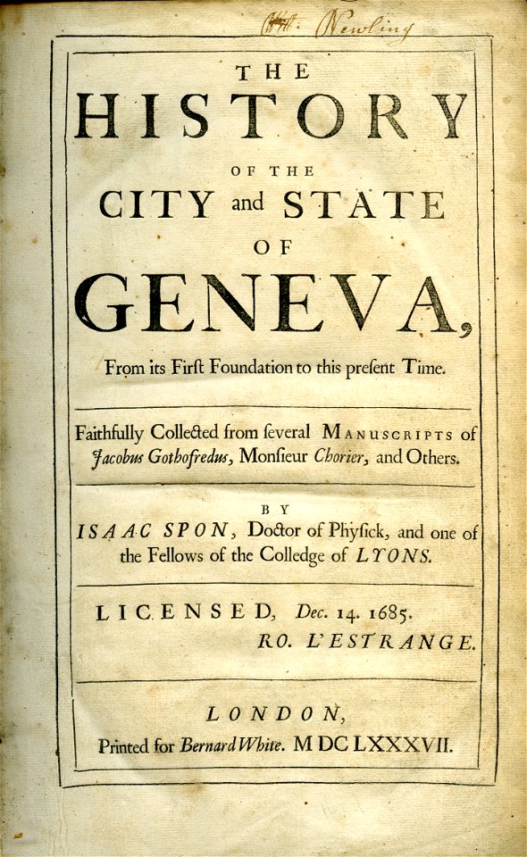 Spon - History of Geneva