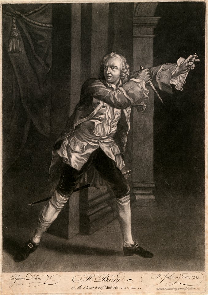 Spranger Barry, (1719-1777) Actor, as Macbeth in Act 2 P6529