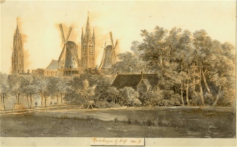 Sprinhuizen bij Delft 1822, Balthasar Jooss, SA Delft, inv.nr. 68987