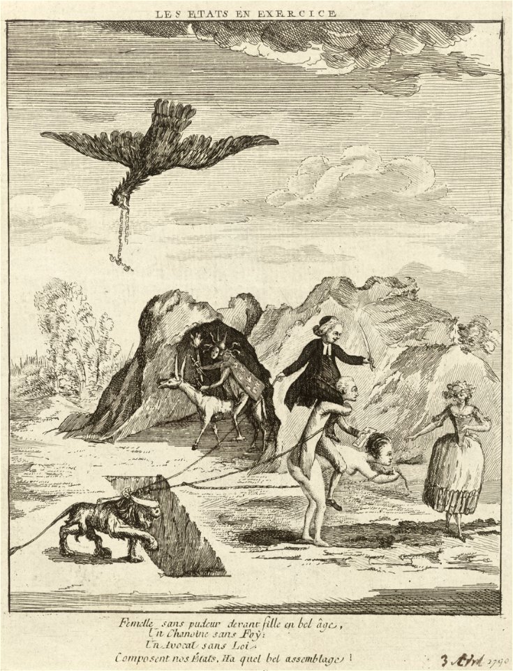 Spotprent op Hendrik van der Noot en Petrus van Eupen, 1790, anoniem, 1790