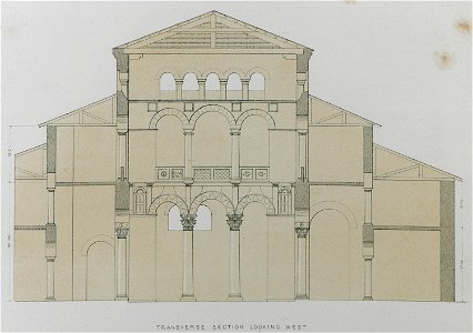 St Demetrius, Thessalonica Transverse section looking west - Texier Charles - 1864